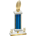 Premium Single Blue Glacier Year Football Trophy