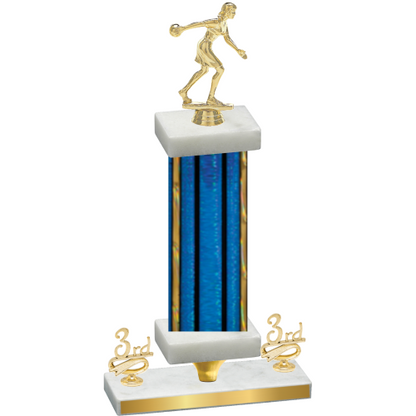Premium Single Blue Glacier Third Place Bowling Trophy