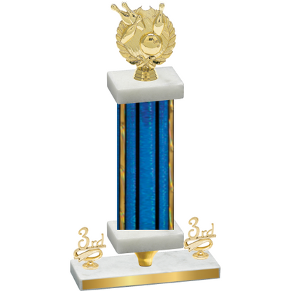 Premium Single Blue Glacier Third Place Bowling Trophy
