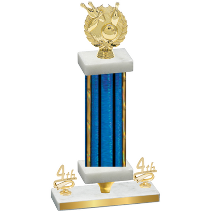Premium Single Blue Glacier Fourth Place Bowling Trophy