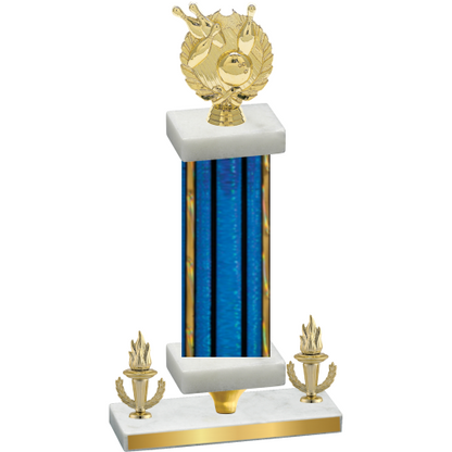 Premium Single Blue Glacier Victory Bowling Trophy