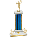 Premium Single Blue Glacier Fourth Place Volleyball Trophy