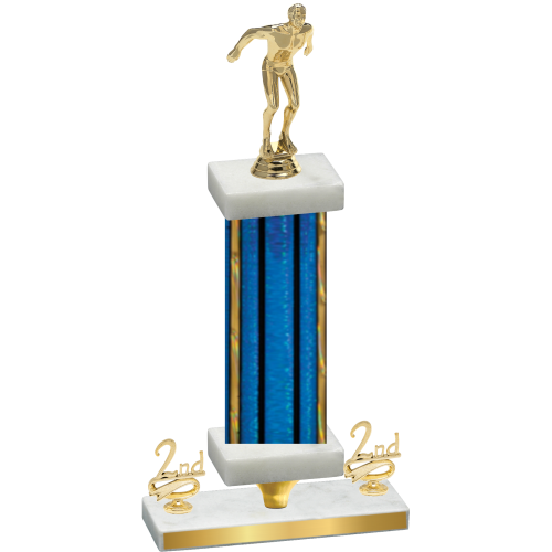 Premium Single Blue Glacier Second Place Swimming Trophy