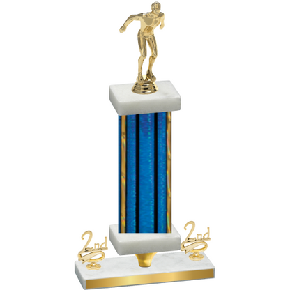 Premium Single Blue Glacier Second Place Swimming Trophy