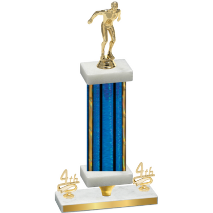 Premium Single Blue Glacier Fourth Place Swimming Trophy