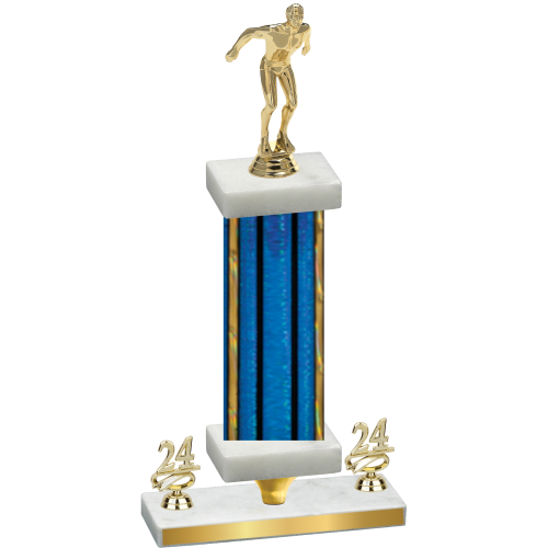 Premium Single Blue Glacier Year Swimming Trophy