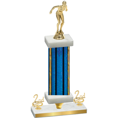 Premium Single Blue Glacier Second Place Tennis Trophy