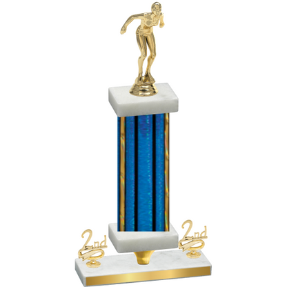 Premium Single Blue Glacier Second Place Tennis Trophy