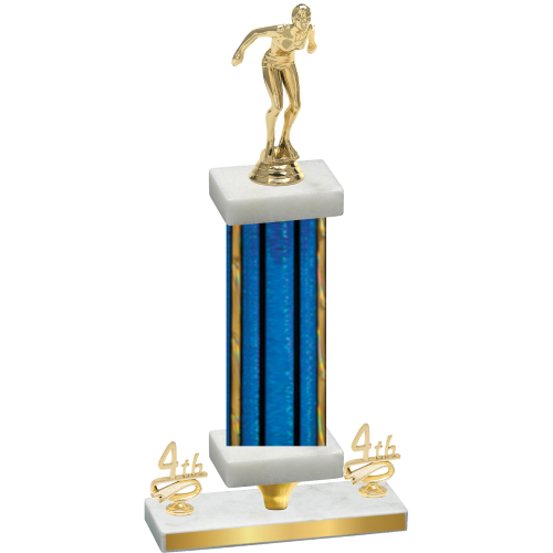 Premium Single Blue Glacier Fourth Place Tennis Trophy