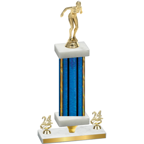 Premium Single Blue Glacier Year Tennis Trophy