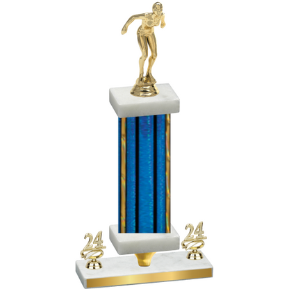 Premium Single Blue Glacier Year Tennis Trophy