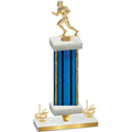 Premium Single Blue Glacier First Place Football Trophy