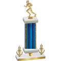 Premium Single Blue Glacier Victory Football Trophy