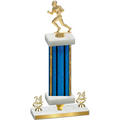 Premium Single Blue Glacier Year Football Trophy