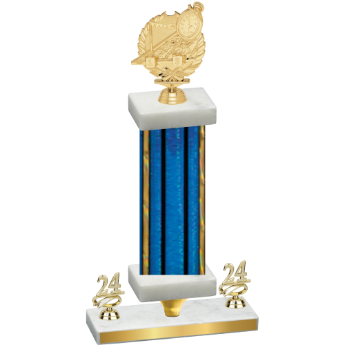 Premium Single Blue Glacier Year Swimming Trophy