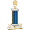 Premium Single Blue Glacier Fourth Place Insert Trophy