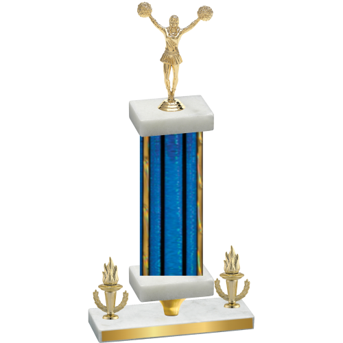 Premium Single Blue Glacier Victory Cheerleading Trophy