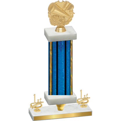 Premium Single Blue Glacier First Place Cheerleading Trophy