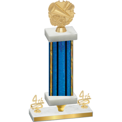 Premium Single Blue Glacier Fourth Place Cheerleading Trophy