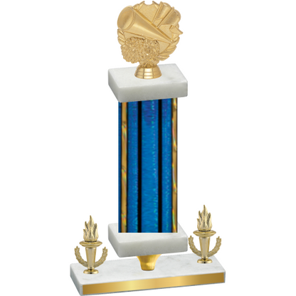 Premium Single Blue Glacier Victory Cheerleading Trophy