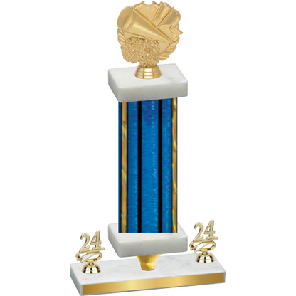 Premium Single Blue Glacier Year Cheerleading Trophy