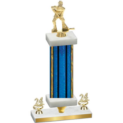 Premium Single Blue Glacier Year Hockey Trophy