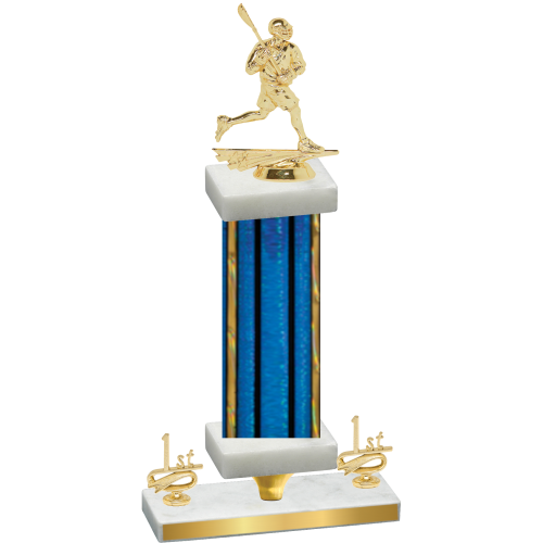 Premium Single Blue Glacier First Place Lacrosse Trophy
