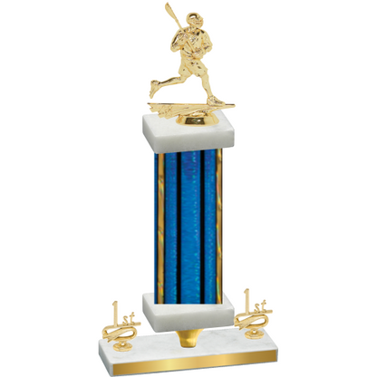 Premium Single Blue Glacier First Place Lacrosse Trophy