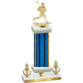 Premium Single Blue Glacier Victory Lacrosse Trophy