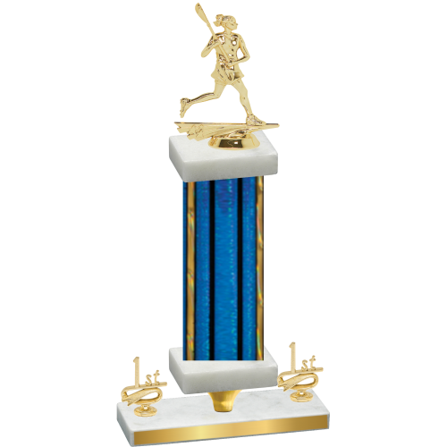 Premium Single Blue Glacier First Place Lacrosse Trophy