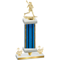 Premium Single Blue Glacier Second Place Lacrosse Trophy