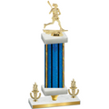 Premium Single Blue Glacier Victory Lacrosse Trophy