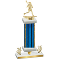 Premium Single Blue Glacier Year Lacrosse Trophy