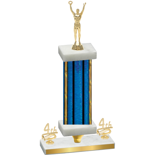 Premium Single Blue Glacier Fourth Place Victory Trophy