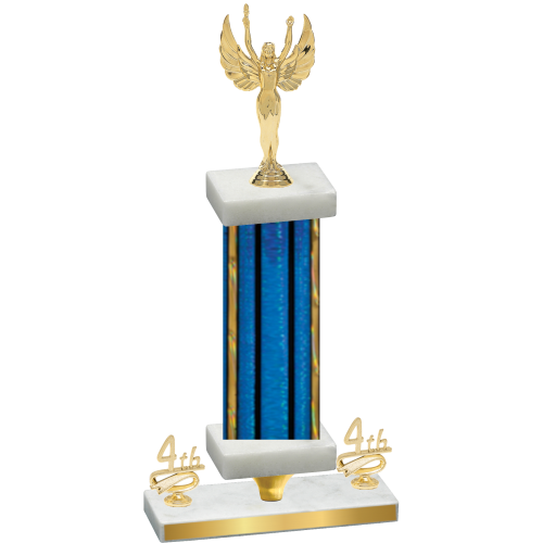 Premium Single Blue Glacier Fourth Place Victory Trophy