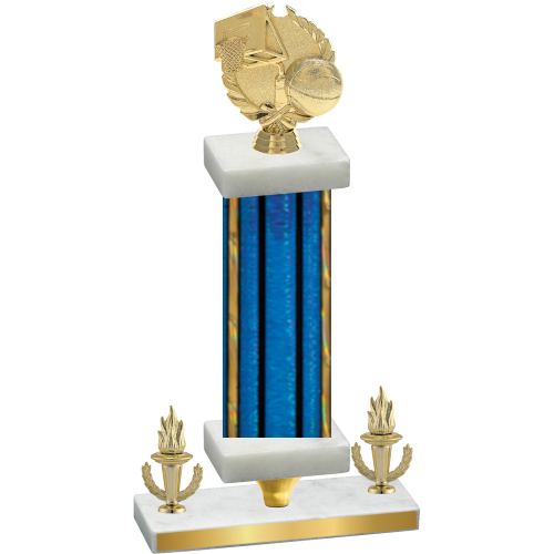 Premium Single Blue Glacier Victory Basketball Trophy