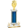 Premium Single Blue Glacier Fourth Place Pickleball Trophy