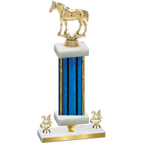 Premium Single Blue Glacier Year Horses Trophy