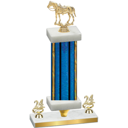 Premium Single Blue Glacier Year Horses Trophy