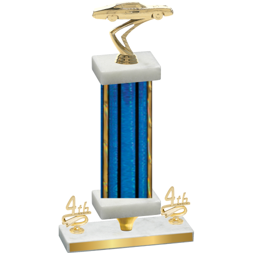 Premium Single Blue Glacier Fourth Place Cars Trophy