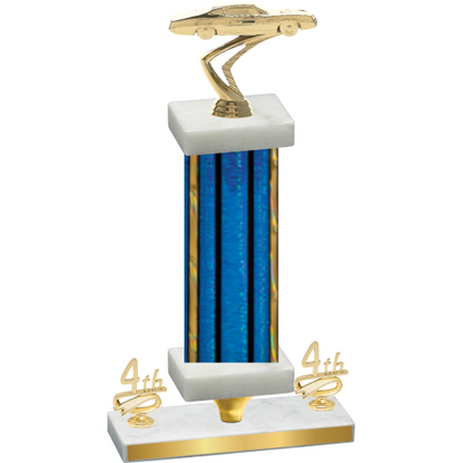 Premium Single Blue Glacier Fourth Place Cars Trophy