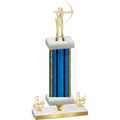 Premium Single Blue Glacier Third Place Archery Trophy