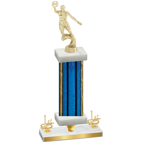 Premium Single Blue Glacier First Place Basketball Trophy