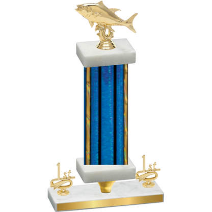 Premium Single Blue Glacier First Place Fishing Trophy
