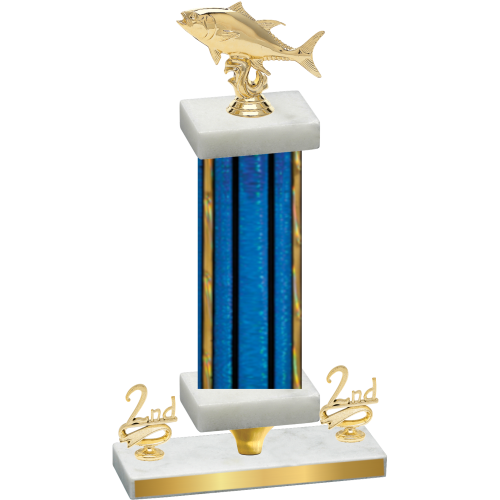 Premium Single Blue Glacier Second Place Fishing Trophy