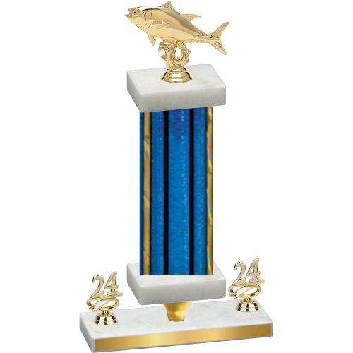 Premium Single Blue Glacier Year Fishing Trophy