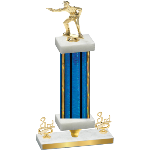 Premium Single Blue Glacier Third Place Shooter Trophy