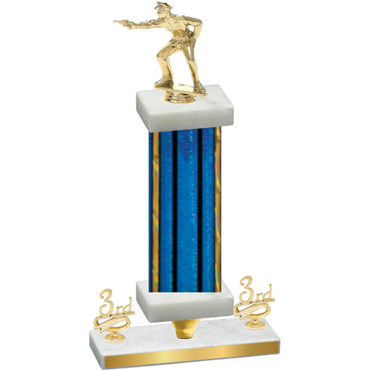 Premium Single Blue Glacier Third Place Shooter Trophy