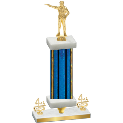 Premium Single Blue Glacier Fourth Place Shooter Trophy