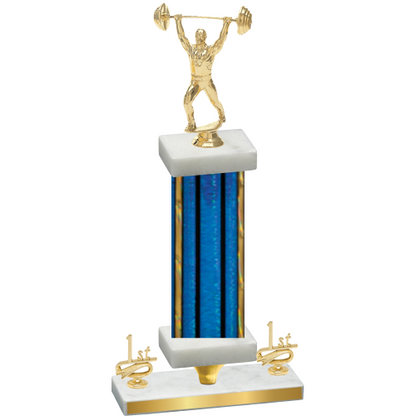 Premium Single Blue Glacier First Place Weights Trophy
